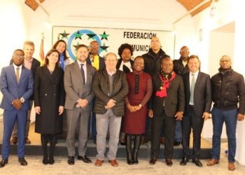 The Angolan experts during their visit to the FEMP./ Photo: FIIAPP