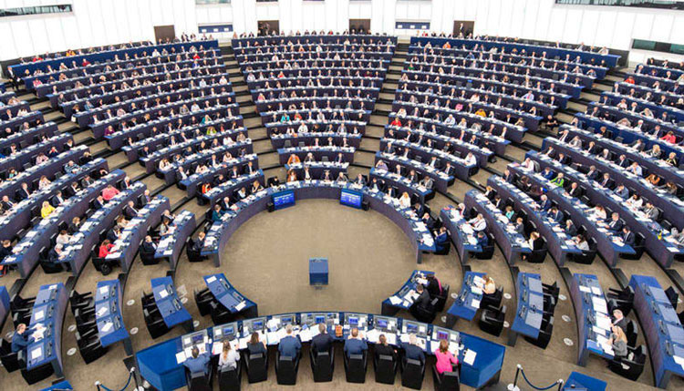 El hemiciclo del Parlamento Europeo.
