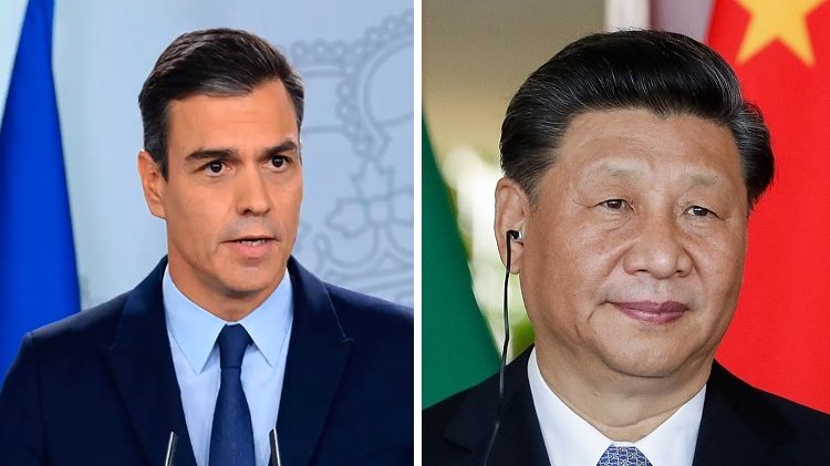 Pedro Sánchez y Xi Jinping. / Fotos: Moncloa y Wikipedia