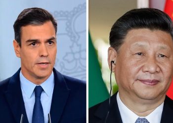 Pedro Sánchez and Xi Jinping. / Photos: Moncloa y Wikipedia