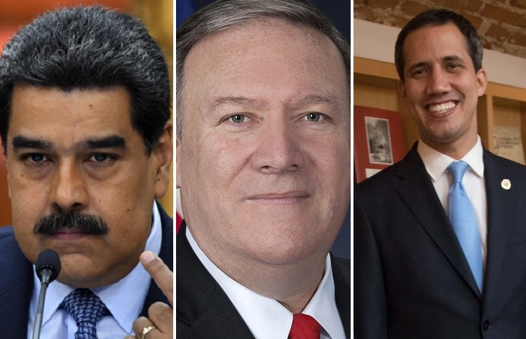 Maduro, Pompeo y Guaidó.