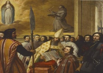 Felipe IV jurando defender la doctrina de la Inmaculada Concepción, de Pedro de Valpuesta . / Foto: Museo de Historia de Madrid