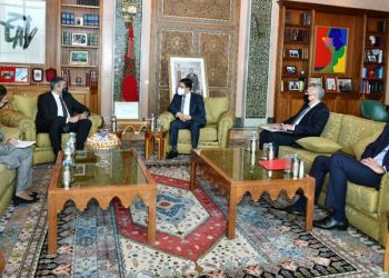 Zurab Pololikashvili, durante la reunión que mantuvo con el ministro de Exteriores marroquí, Nasser Bourita./ Foto : Twitter