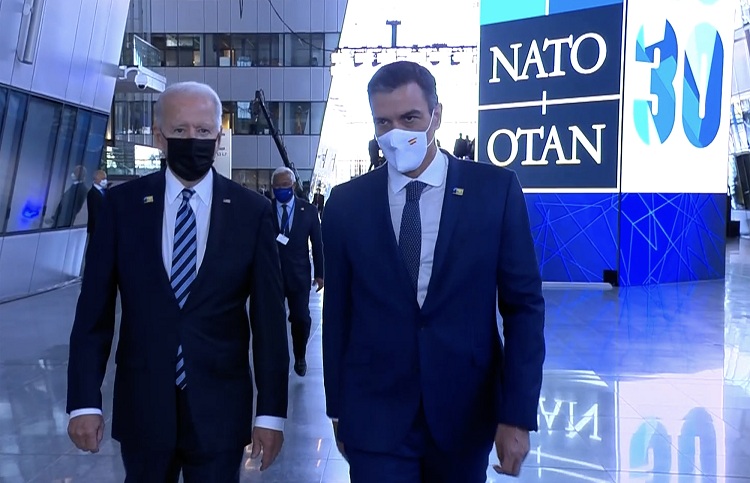 Biden and Sánchez during the NATO summit in June 2021. / Photo: Pool Moncloa