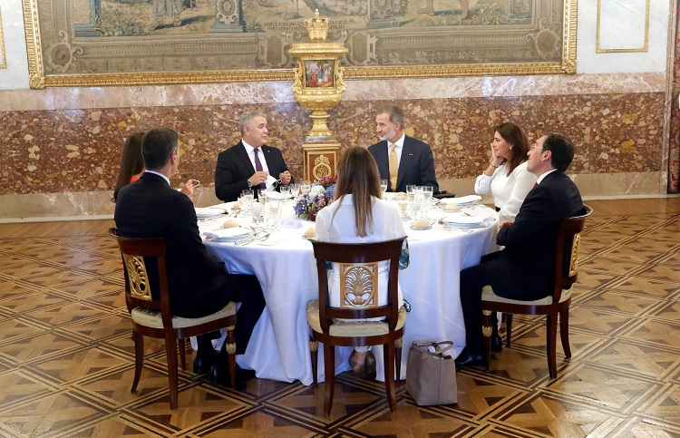 The presidential table moments before the start of the lunch at the Royal Palace. / Photo: Casa Real