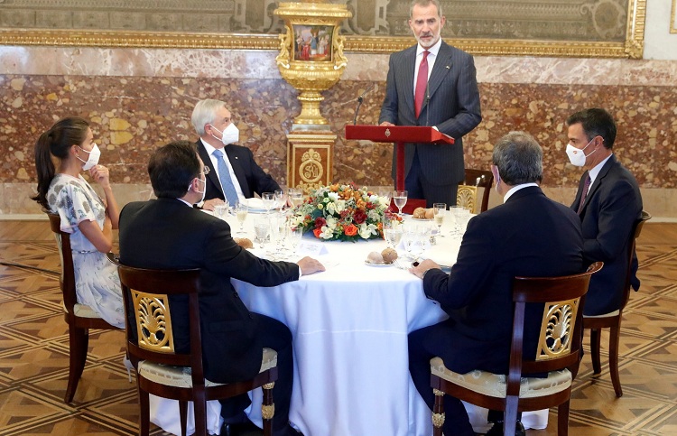 The King during his speech at the luncheon in honor of Piñera. / Photo: Casa Real
