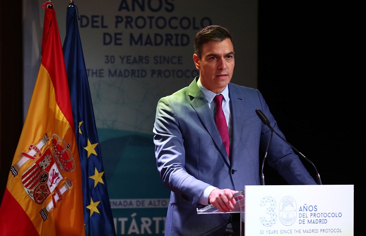 Pedro Sánchez during his speech. / Photo: Pool Moncloa/Fernando Calvo