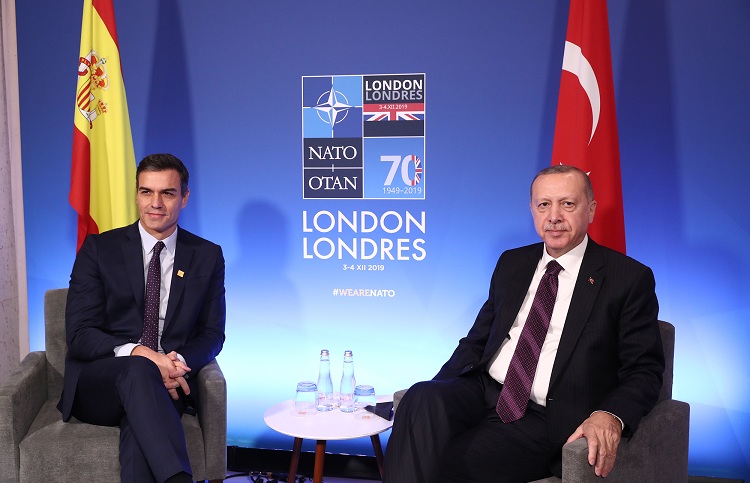 Sánchez y Erdogan en la cumbre de la OTAN de diciembre de 2019. / Foto: Pool Moncloa/Fernando Calvo