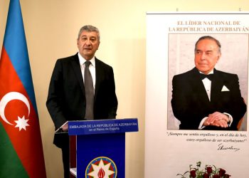 Azerbaijani Ambassador Ramiz Hasanov stressed that "progress and development of modern Azerbaijan are directly related to the name of Heydar Aliyev". /Photo: Embassy of Azerbaijan.
