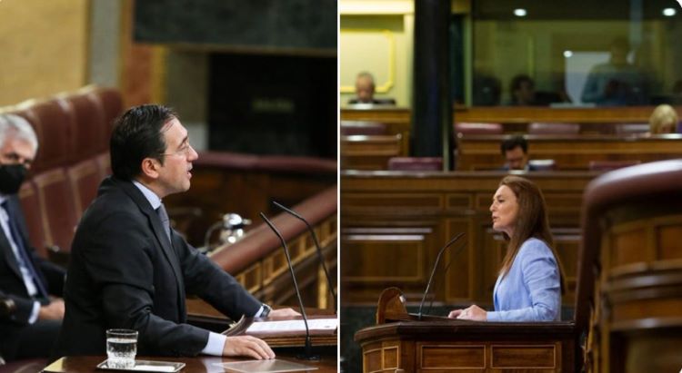 Albares and Martínez. / Photos: Congress