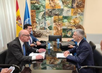 Voronkov y Grande-Marlaska durante su encuentro bilateral en Málaga. / Foto: Interior