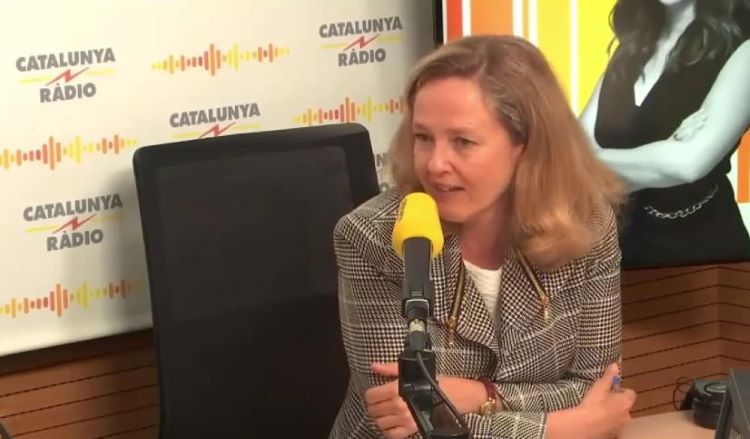 Nadia Calviño durante la entrevista.