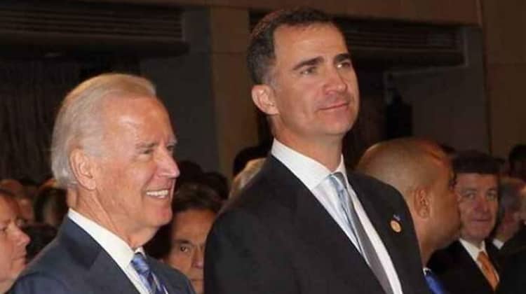 Joe Biden with Prince Felipe in 2010, during a visit to Spain as Barack Obama's Vice President.