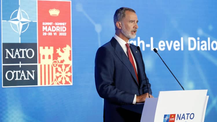 King Felipe, during his speech at the event organised by the Elcano Institute / Photo: Casa de SM el Rey