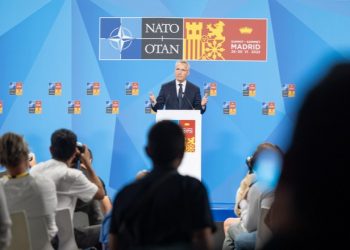 The Secretary General during the press conference. / Photo: NATO