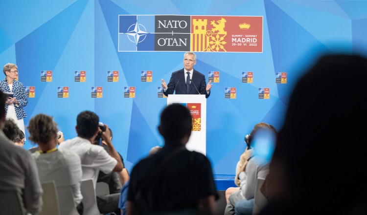 The Secretary General during the press conference. / Photo: NATO