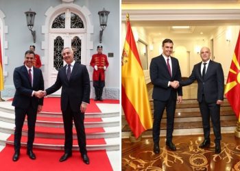 Pedro Sánchez with the presidents of Montenegro and North Macedonia / Photo: Pool Moncloa/Fernando Calvo