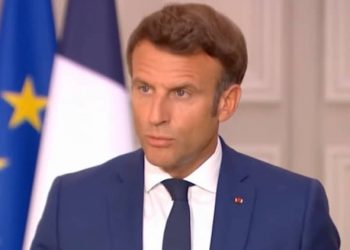 The French President, during the press conference.