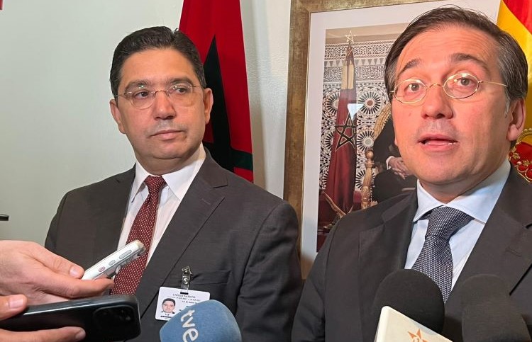Albares and Bourita address the media after their meeting in New York. / Photo: MAEC