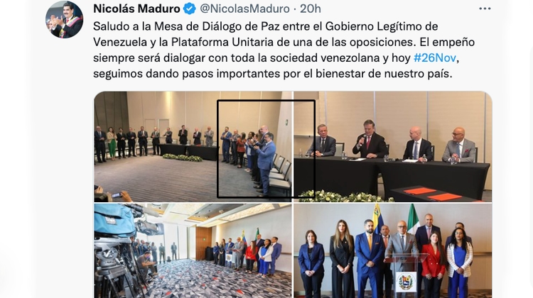 Captura del tweet de Nicolás Maduro.