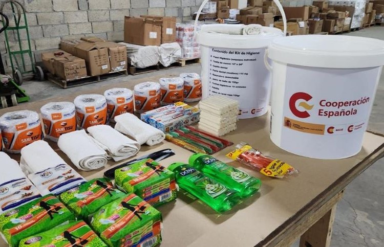 Hygiene kits from AECID's humanitarian shipment to Cuba. / Photo: AECID Panamá