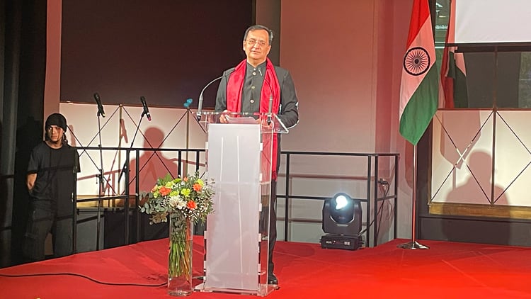 Dinesh K. Patnaik, during his speech./ Photos: AR / India's Embassy