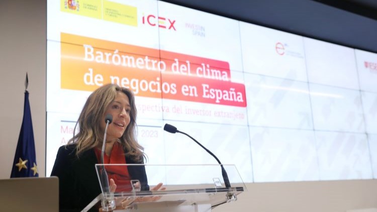 Xiana Méndez during the presentation of the Barometer / Photo: ICEX