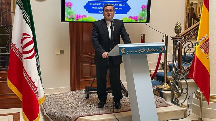 El embajador Hassan Ghashghavi, durante su intervención./ Fotos: AR