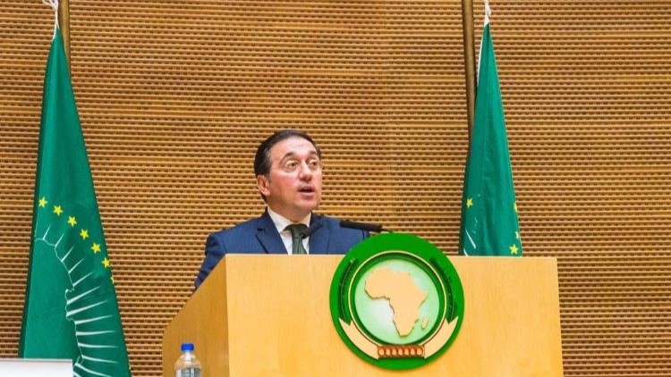 The Minister during his speech at the AU. / Photo: MAUC