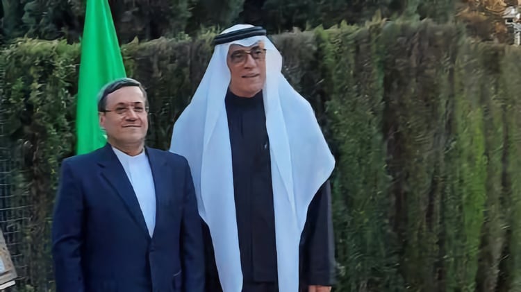 Los embajadores de Irán y Arabia Saudí, el lunes, durante la recepción./ Foto: Cortesía de la Embajada de Irán
