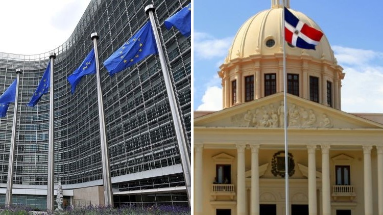 Sede de la UE en Bruselas y de la Presidencia en Santo Domingo.