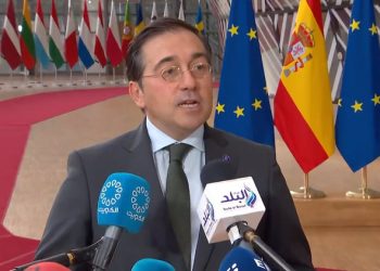 Spanish Foreign Minister speaks to the media after the General Affairs Council.