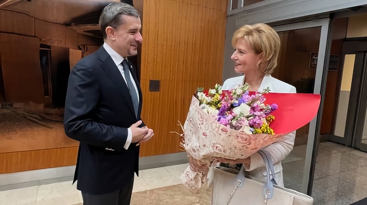 Margarita of Romania with Ambassador George Bologan.