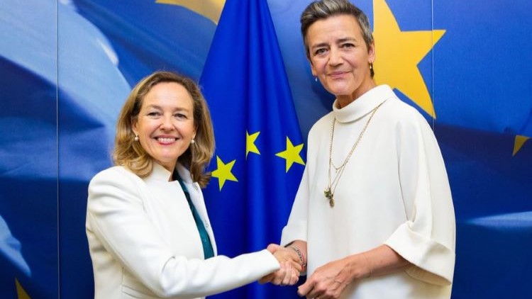 Calviño y Vestager durante un reciente encuentro en Bruselas. / Foto: MINECO