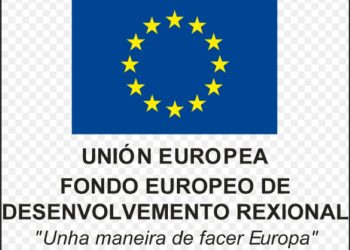 Cartel de la UE en gallego.