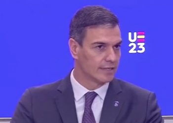 Sánchez during his intervention.