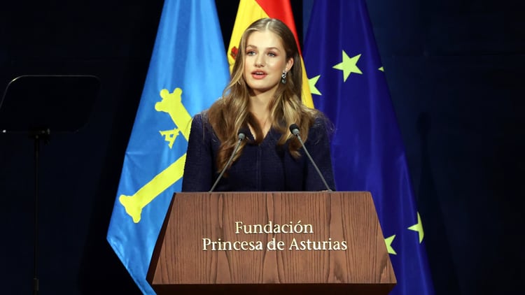 Doña Leonor, durante la ceremonia de entrega de los Premios Princesa de Asturias./ Foto: Casa de SM el Rey