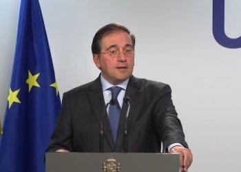 José Manuel Albares during the press conference. / Photo: EU