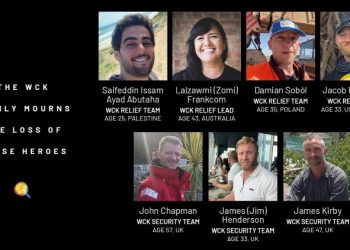 Las siete víctimas del ataque israelí. / Foto: WCK